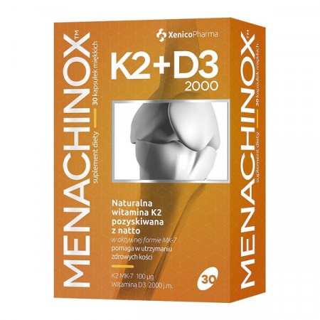 Menachinox K2 + D3 2000, kapsułki miękkie, 30 szt. ( data