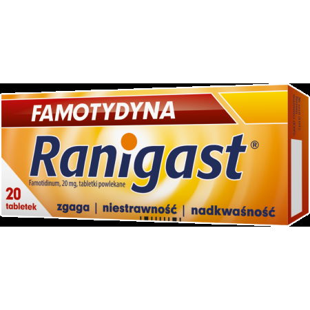 Famotydyna Ranigast 20 mg x 20 tabl powlekanych, zgaga