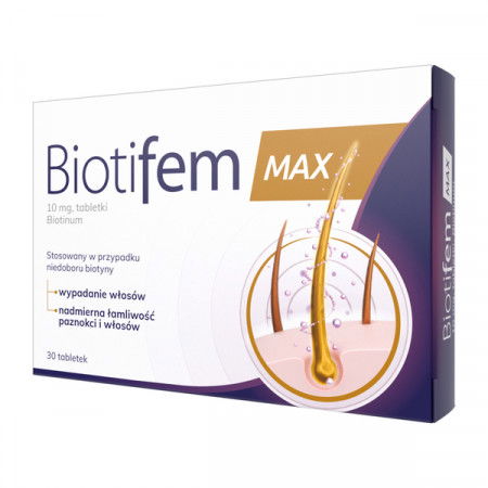 Biotifem Max, lek, biotyna10 mg, tabletki 30 szt.