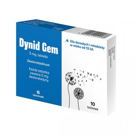 Dynid Gem desloratadyna 5 mg, alergia 10 tabletek (data