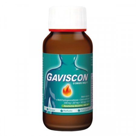Gaviscon o smaku mięty, zawiesina doustna, 300 ml, zgaga