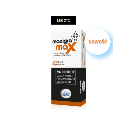 Maxigra Max, sildenafil 50 mg 4 tabletki, potencja
