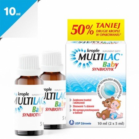 Multilac Baby, krople, synbiotyk, 2 x 5 ml