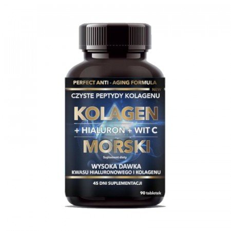 INTENSON Kolagen morski + hialuron + wit. C 500 mg 90 tabletek