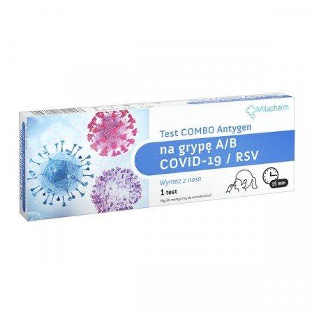 MILAPHARM Test COMBO Antygen na grypę A/B +COVID-19/RSV