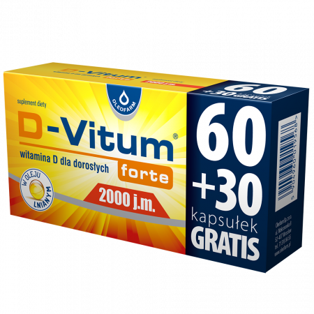 D-Vitum Forte 2000 j.m., kapsułki, 90szt