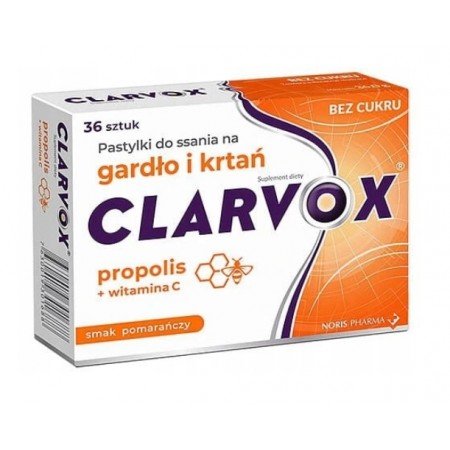 Clarvox Propolis/Pomarańcza, 36 pastylek do ssania
