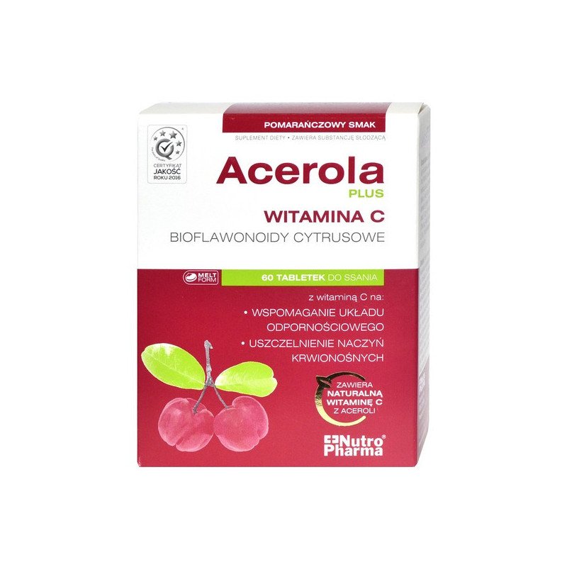 Acerola Plus smak owocowy 60 tabletek do ssania