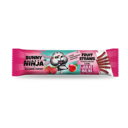 BUNNY NINJA FRUIT STRAWS Przekąska owocowa o smaku jabłko