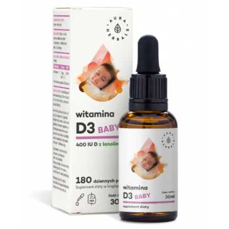 Aura Herbals Witamina D3 Baby 400 IU krople - 30 ml