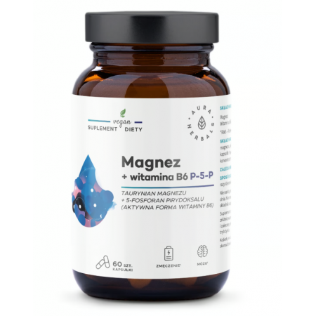 Aura Herbals Magnez + Witamina B6 (P-5-P) kapsułki - 60 kaps.