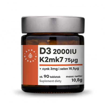 Aura Hebals Witamina D3 (2000 IU) + K2 MK7 + Cynk + Selen