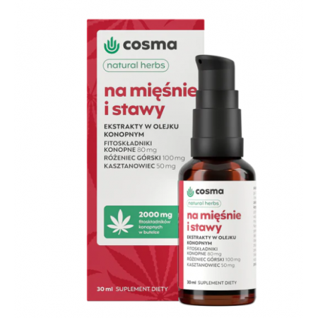 Cosma Cannabis Natural Herbs Na Mięśnie I Stawy olej - 30 ml