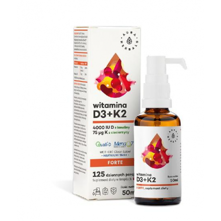 Aura Herbals Witamina D3 4000 IU + K2 MK7 MCT-Oil - - 50 ml