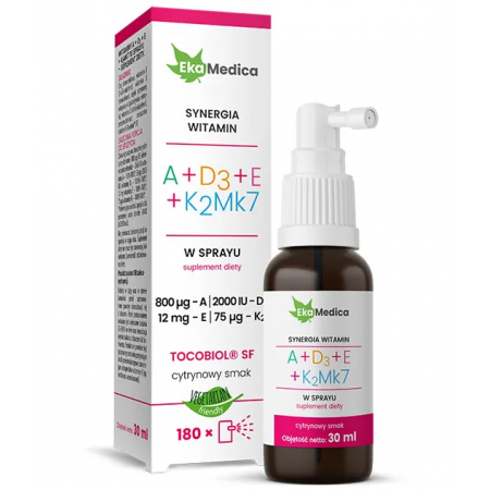 EkaMedica Witaminy A + D3 + E + K2MK7 spray - 30 ml