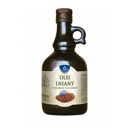 Olej Lniany tłoczony na zimno płyn - 500 ml