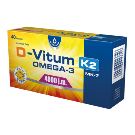 D-Vitum 4000 j.m. K2 MK7 Omega-3 kapsułki miękkie - 40 kaps.