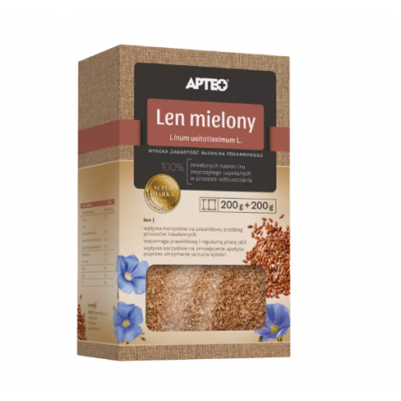 Len Apteo Natura mielony zioła do zaparzania - 200 g + 200 g