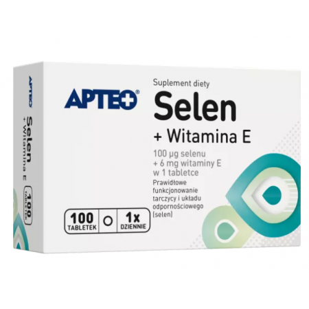 Selen + witamina E, Apteo, 100 tabletek