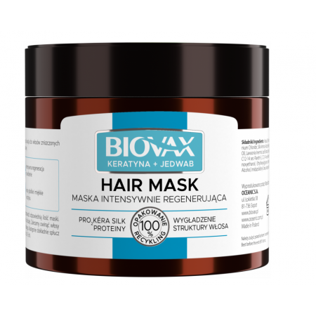 L'Biotica Biovax Maseczka do każdego rodzaju włosów keratyna +