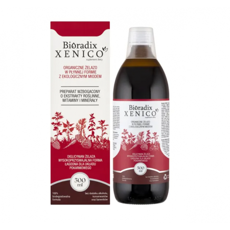 Bioradix Xenico Żelazo W płynie z ekologicznym miodem 500ml Bioradix Xenico Żelazo W płynie z ekologicznym miodem 500ml_2