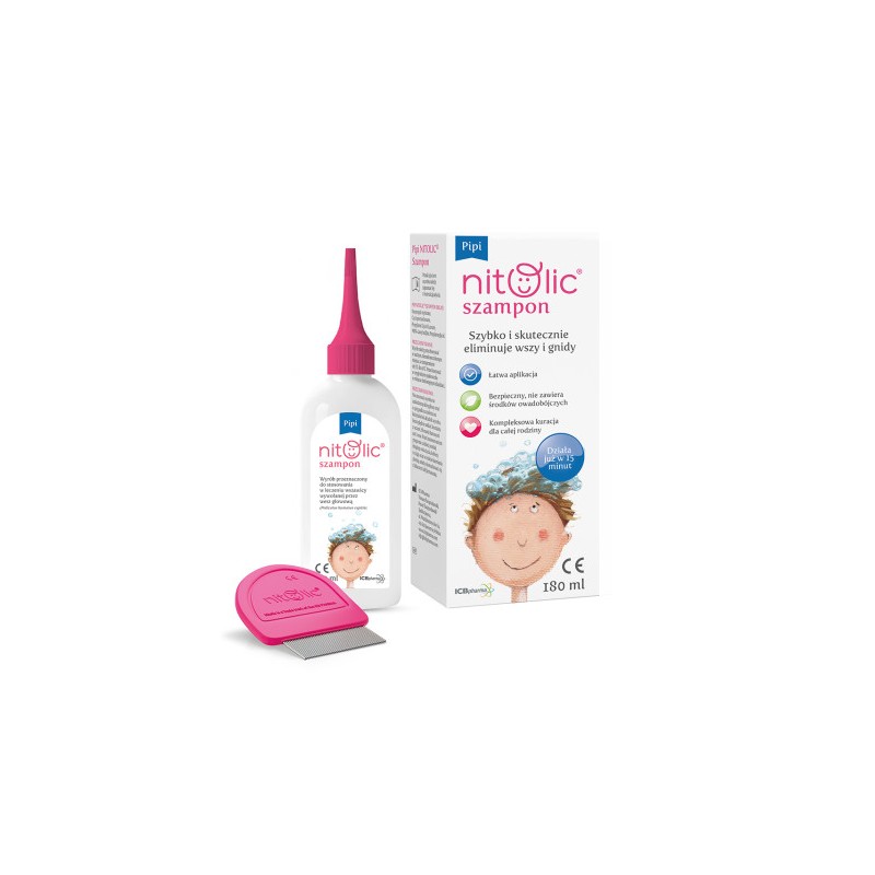 Pipi Nitolic Szampon do eliminacji wszy i gnid - 180 ml