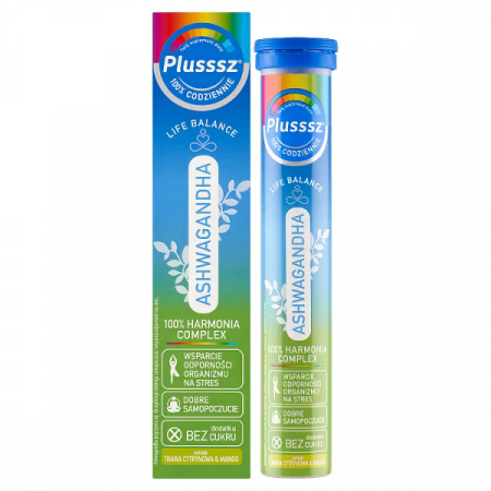 Plusssz Ashwagandha 100% Harmonia Complex, tabletki musujące Plusssz Ashwagandha 100% Harmonia Complex, tabletki musujące, 24szt_2