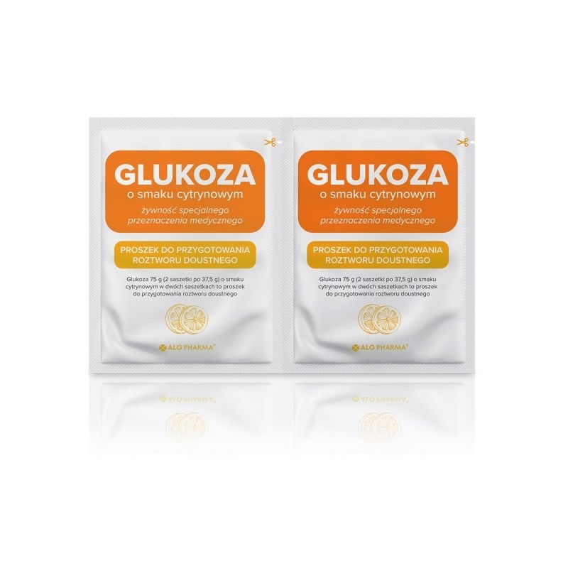 Glukoza o smaku cytrynowym 2 saszetki po 37,5 g Glukoza o smaku cytrynowym 2 saszetki po 37,5 g
