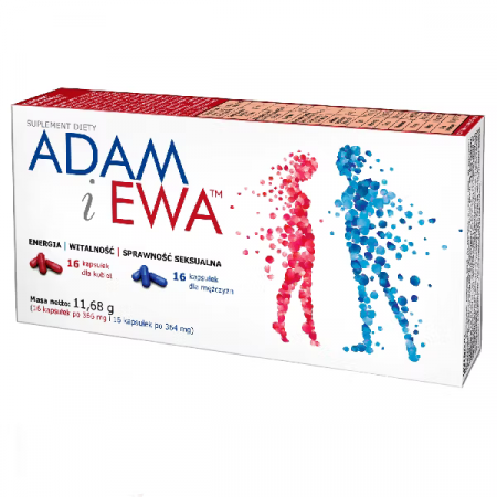 Adam i Ewa, suplement diety 16 kapsułek dla kobiet, 16 kapsułek dla mężczyzn_2