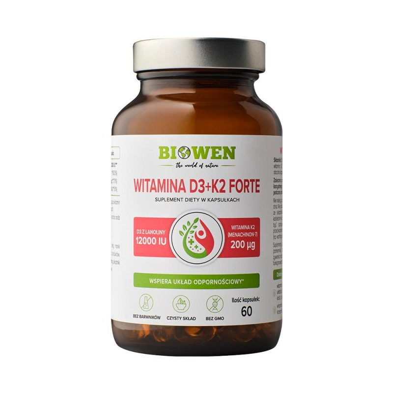 Biowen Witamina D3 + K2 Forte, 60 kaps. Biowen Witamina D3 + K2 Forte, 60 kaps.