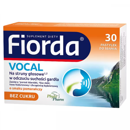 Fiorda Vocal, pastylki o smaku pomarańczowym, 30 szt. Fiorda Vocal, pastylki o smaku pomarańczowym, 30 szt._2
