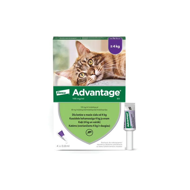 Advantage 80 roztwór do nakrapiania na skórę 100 mg/ml 4 tub.