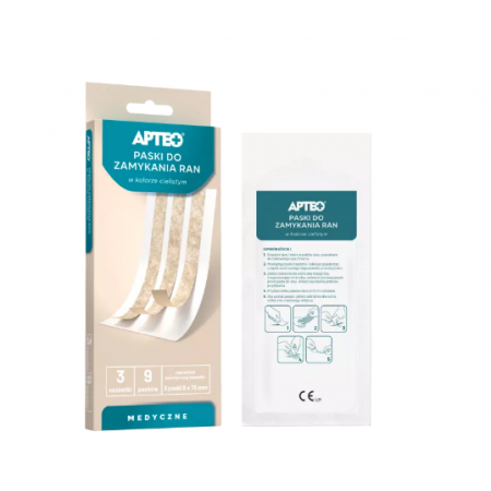 Apteo Paski do zamykania ran w kolorze cielistym 6 x 75 mm - -