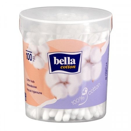 Patyczki higieniczne Bella Cotton pudełko okrągłe, 100 szt.