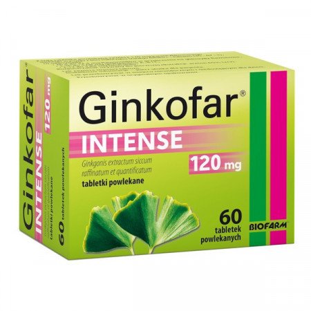 Ginkofar Intense, na pamięć 120 mg, 60 tabletek
