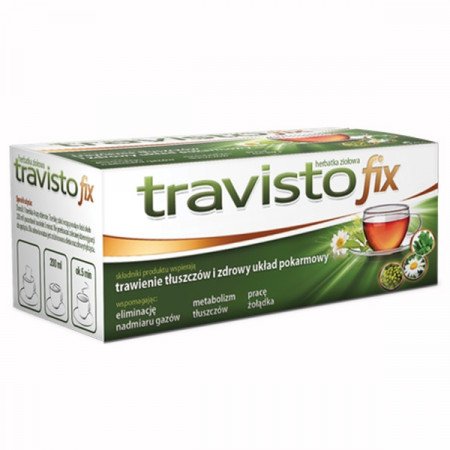 Herbatka Travisto fix ziołowa, wątroba 20 saszetek, na wzdęcia
