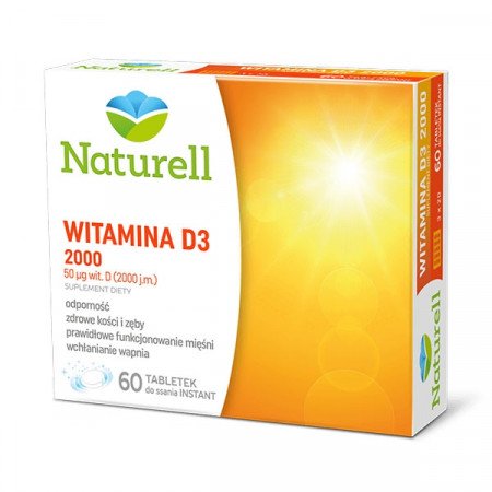 NATURELL, Witamina D3 2000, 60 tabletek do ssania (data