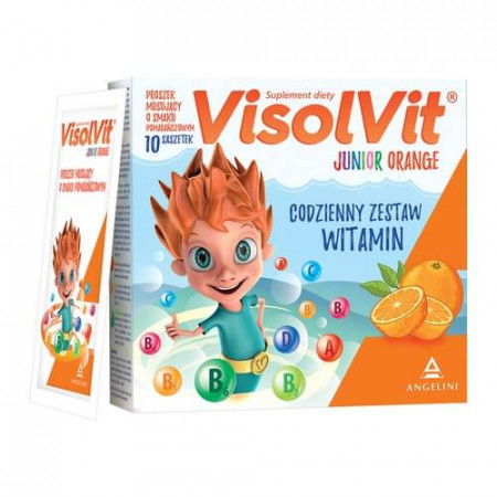 Visolvit Junior Orange 10 saszetek z proszkiem musującym