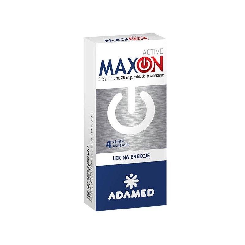 Maxon Active, sildenafil 25 mg 4 tabletki, potencja (data ważności 03/2024)