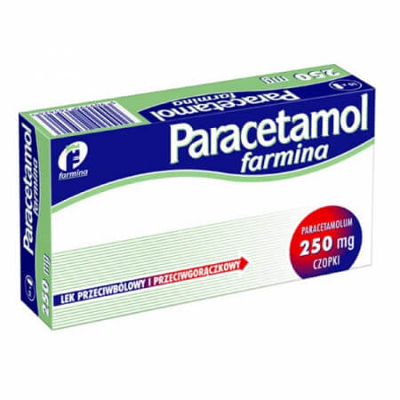 Paracetamol Farmina 0,25g 10 czop.