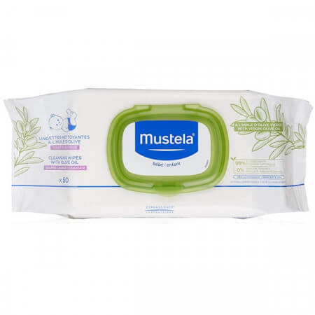 MUSTELA chusteczki z oliwą z oliwek 50 sztuk